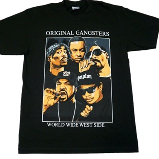 เสื้อยืดแขนสั้น เสื้อยืดแขนสั้น คอกลม พิมพ์ลาย Gang Rap West Coast ขนาดเล็ก สไตล์ฮิปฮอป พลัสไซซ์ สําหรับผู้ชาย