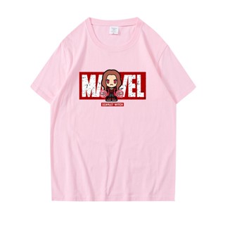 Marvel Scarlet Witch T-shirts Short Sleeve Cotton Unisex Summer Tees Cartoon Tops_04