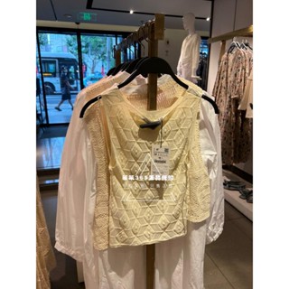 Ur ZARA เสื้อแขนกุด ผ้าถัก ผ้าตาข่าย แจ็คการ์ด สไตล์ใหม่ ฤดูร้อน สําหรับผู้หญิง 6771108 712