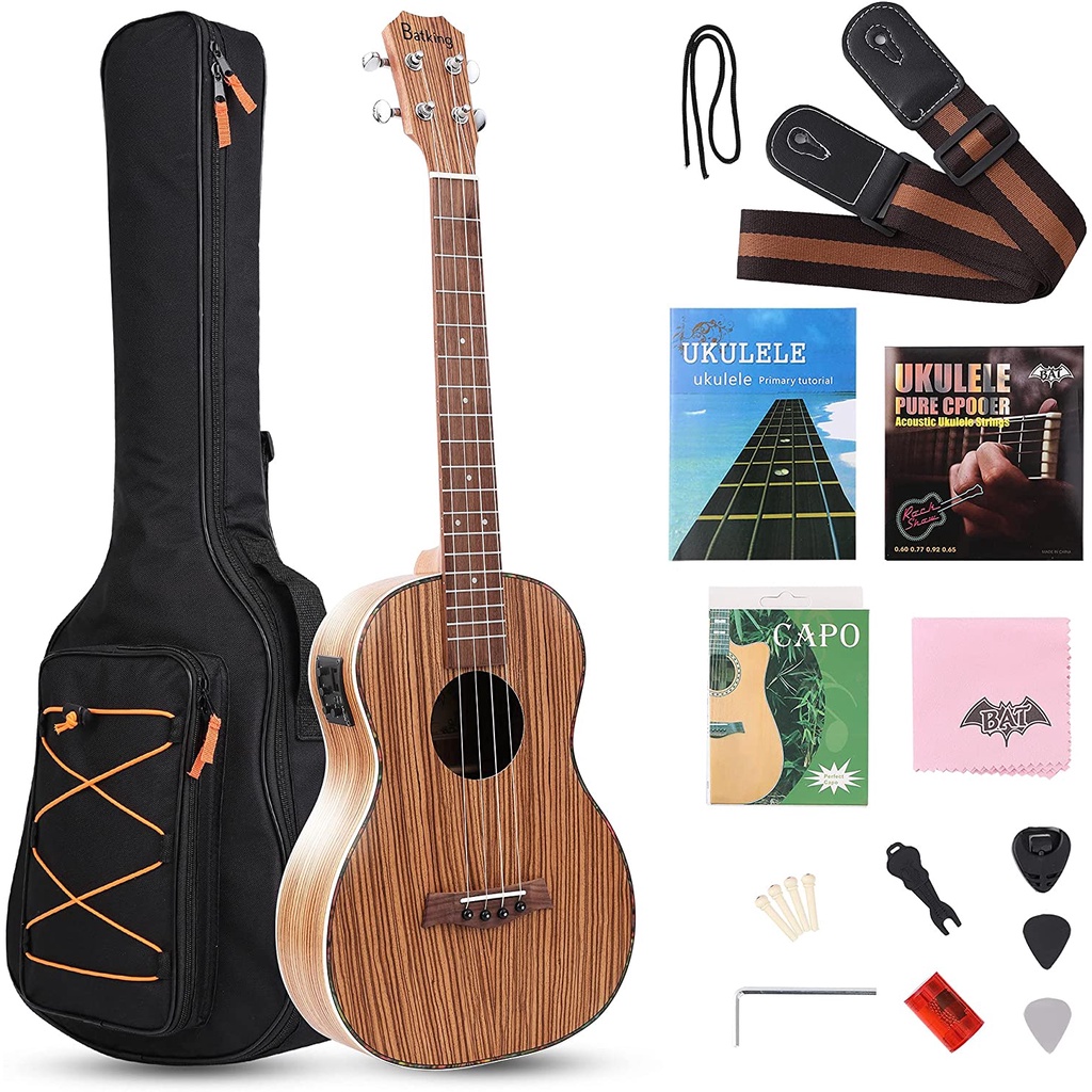 Batking Baritone Electric Ukulele,30 Inch uke Kit for Adults Beginners and Professional Players