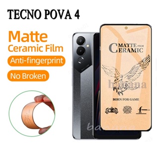 ฟิล์มกระจกนิรภัยเซรามิค กันรอยหน้าจอ แบบเต็มจอ 4 สําหรับ Tecno Pova Neo 4 3 2 5G Spark 9 9pro 8C 8P 8T 7T 8 7 Pro