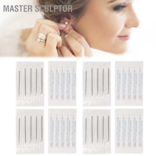 Master Sculptor 100pcs เข็มเจาะร่างกาย 12G สแตนเลสแบบใช้แล้วทิ้งหัวฟองน้ำเจาะเข็มสำหรับจมูกหูริมฝีปาก