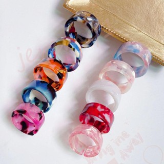 Jeremy1 เครื่องประดับแหวนนิ้วมือเรซิ่นลายหินอ่อนสีหวานสําหรับผู้หญิง 2021