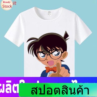 Illicit นักสืบโคนันเสื้อยืดถักฤดูร้อน Detective Conan เสื้อยืดแขนสั้นเสื้อยืดสำหรับชายและหญิงอะนิเมะเสื้อผ้านักเรียนฤดูร