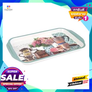 Melamine ถาดเมลามีนทรงเหลี่ยม Kassa Home รุ่น Yl0154165 ขนาด 10 นิ้ว ลาย Coffee Timesquare Melamine Tray  Home Model Yl0