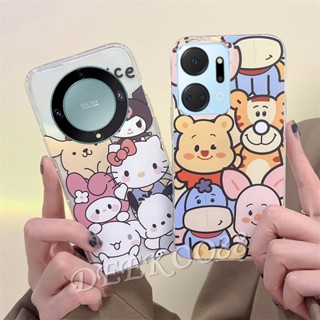 เคสโทรศัพท์มือถือ TPU นิ่ม ปิดด้านหลัง ลายการ์ตูนแมว เสือ สีชมพูน่ารัก สําหรับ Honor X9a 5G X7a 4G HONORX9A HONORX7A