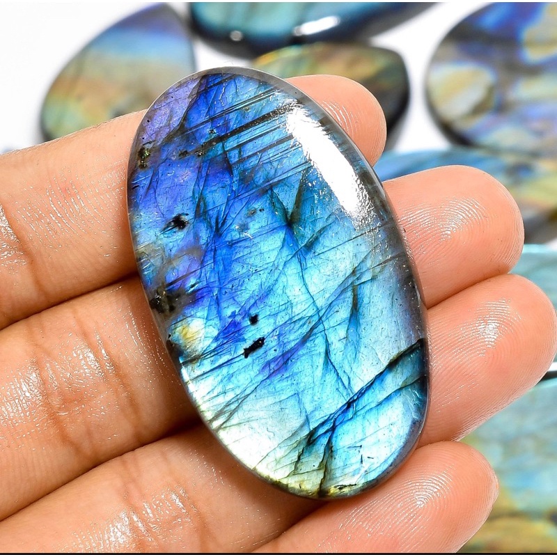 1 pc Natural Labradorite 2-3 cm Polished Cabochon Stone / Top High Quality Stone / Jewelry Stone Healing Chakra.