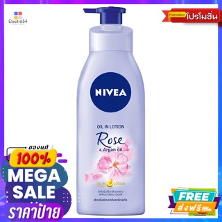 Nivea(นีเวีย) นีเวีย ออยล์ อิน โลชั่น โรส แอนด์ อาร์แกน ออยล์ 400 มล. Nivea Oil in Lotion Rose and Argan Oil 400 ml.ผลิต