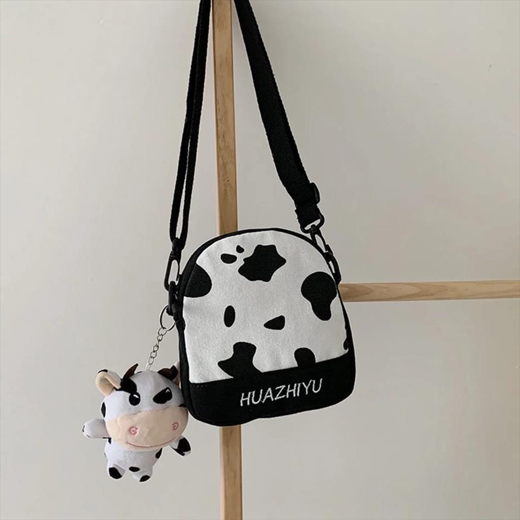 GANTUNGAN FS 401 - Slingbag Mow Slingphone Mini Bag Womens Cow Pattern Canvas Sling Bag Korean Mini 