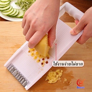 Zeeva ชุดสไลด์ผักผลไม้ ที่ขูดผักผลไม้ อุปกรณ์ครัว ใบมีดคัตเตอร์ 4 ใบ grater