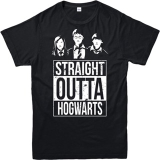 เสื้อยืดผ้าฝ้ายพิมพ์ลายแฟชั่น Ljx เสื้อยืดคอกลม แขนสั้น พิมพ์ลาย Harry Potter Outta Hogwarts Compton Spoof Series ค_07