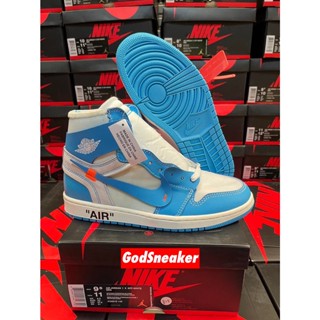 [ พร้อมส่ง ] Air Jordan 1 Retro High  " UNC Off-White University Blue " Size 40 - 47 [ H12 ]