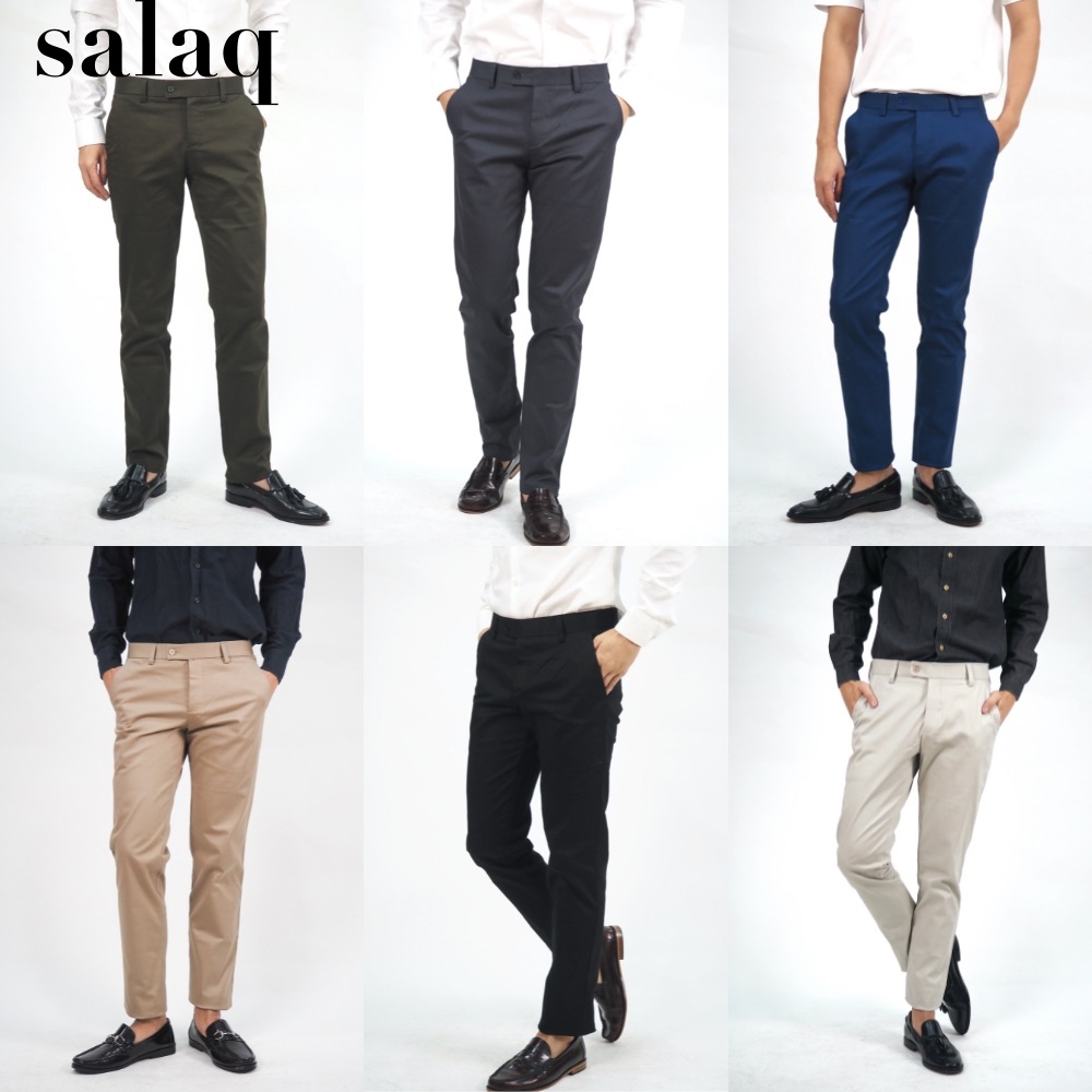 กางเกงสแล็คขายาว ส่งฟรี ผ้าสแล็คยืด ทรงกระบอกเล็ก ทั้ง7สี  ไซส์29-42นิ้ว พร้อมโค้ดส่วนลด
