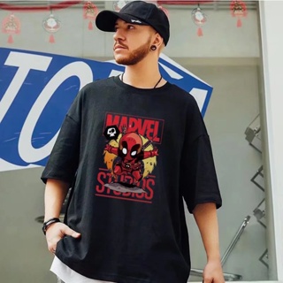 5XL-8XL Mens new Oversized tshirt Men shirt Marvel Anime Deadpool Loose superhero Pattern Couples T-shirt_05