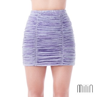 [MILIN] Moena Skirt High waist draped Pleated polyester mini skirt กระโปรงสั้นผ้าพลีทจับจีบย่น