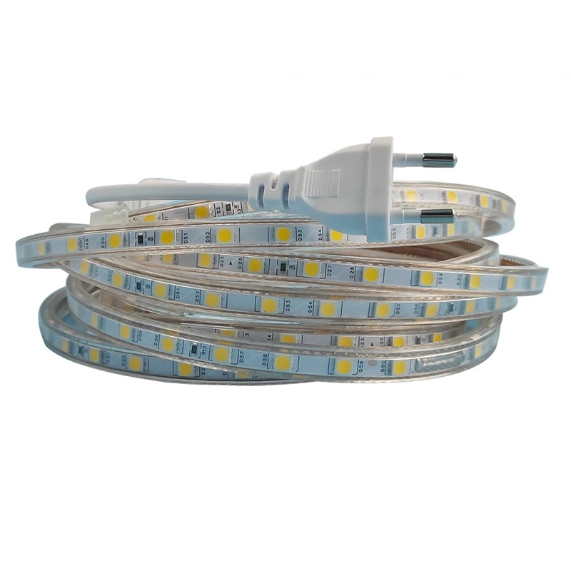 แถบไฟ LED SMD 5050 AC 220V กันน้ํา 220V 5050 220 V 220V SMD 5050 1 ม. 2 ม. 3 ม. 4 ม. 5 ม. 7 ม. 220V