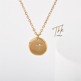 Tbk สร้อยคอทองคํา 18K ประดับเพชร เพทาย 1004n