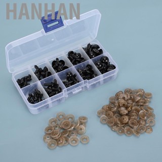 Hanhan 100Pcs Plastic Doll Eyes Mini Black Safety With Gasket For Plush