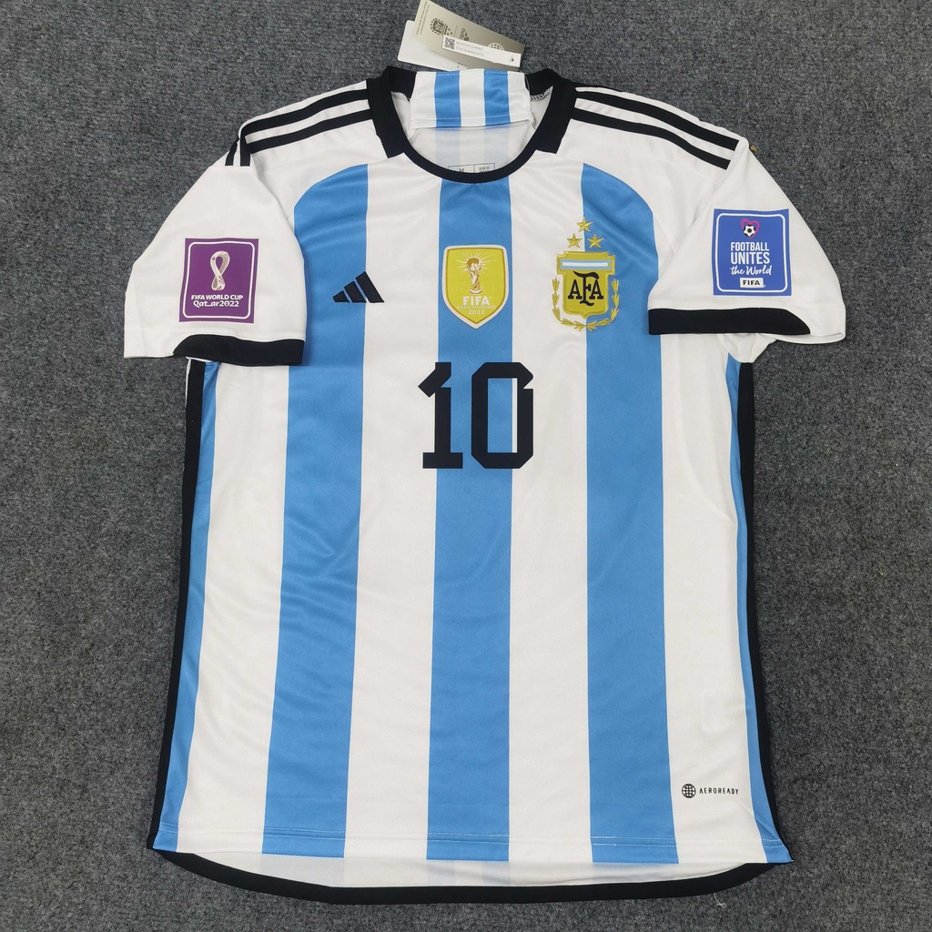22/23 Argentina Home Jersey Fan ฉบับที่เสื้อฟุตบอลโลก MESSI 10 พิมพ์ชื่ออะไรก็ได้