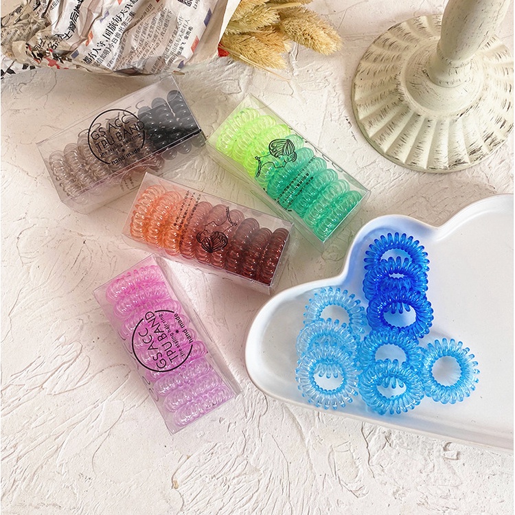 ยางรัดผมเกลียว เชือกสาวไล่โทนสีแบบไม่มีรอยต่อผมสีผม Tie สูงยืดหยุ่นหัวเชือกขนมยางสีวงอุปกรณ์ผม - รูปที่ 2