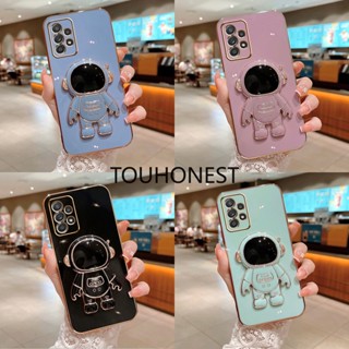 เคส Samsung Galaxy A04 เคส Samsung A04E เคส Samsung A34 เคส Samsung A54 เคส Samsung A53 Case Samsung A52 A52S Case Samsung A51 Case Samsung A50 A50S Case Samsung A30S Luxury Cute Silicone 3D Astronaut Stand Phone Cover Case โทรศัพท์มือถือ ซิลิโคน