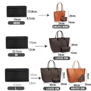 Evertoner Felt ใส่สําหรับ Gy GM PM Mini Tote ผู้หญิงกระเป๋าถือด้านในกระเป๋าเดินทางเครื่องสําอาง Liner กระเป๋า Shaper