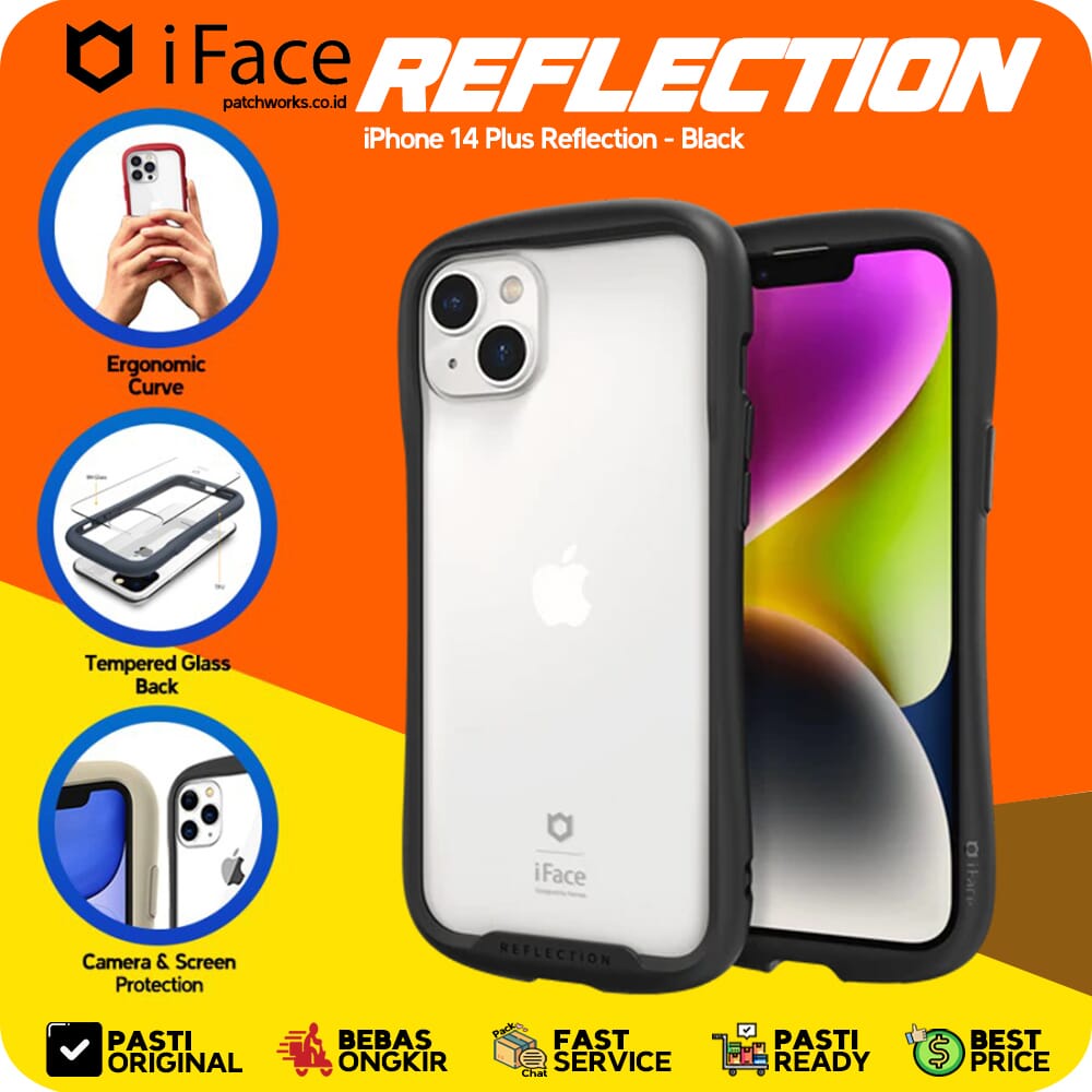 IFace iPhone 14 Plus Reflection เคสสีดํากันกระแทกเกราะบาง