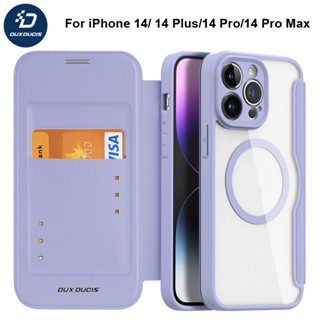 เคสโทรศัพท์มือถือหนัง ฝาพับ พร้อมช่องใส่บัตร สําหรับ iPhone 14 14 Pro Max Case DUX DUCIS Skin X Pro iP 14