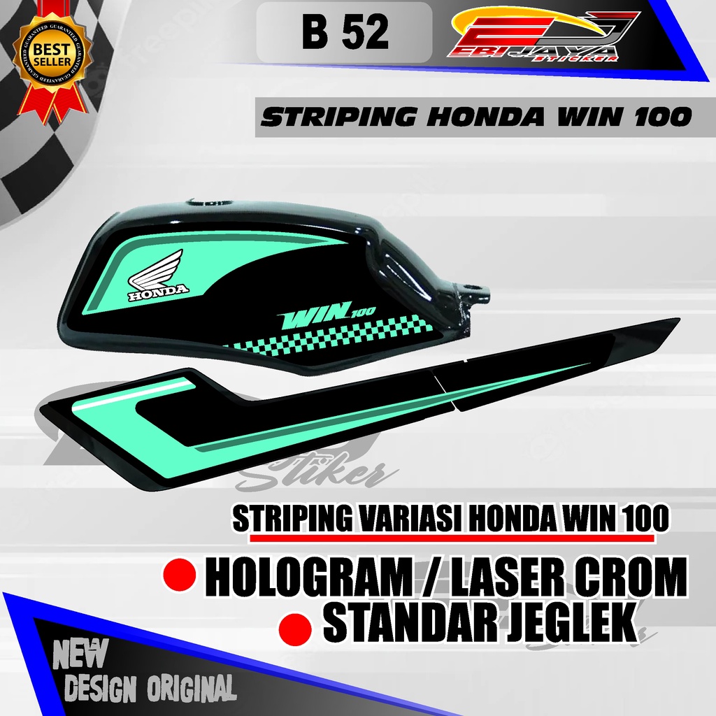 HONDA WIN 100 TANK STRIPING CUSTOM HOLOGRAM / NON HOLOGRAM B52