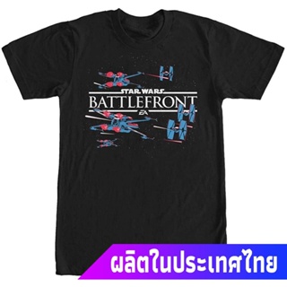 เสื้อยืดสีพื้นไซส์ใหญ่ Star Wars Mens Battlefront X-Wing And Tie T-Shirt sale Star Wars สตาร์ วอร์สYGY_04