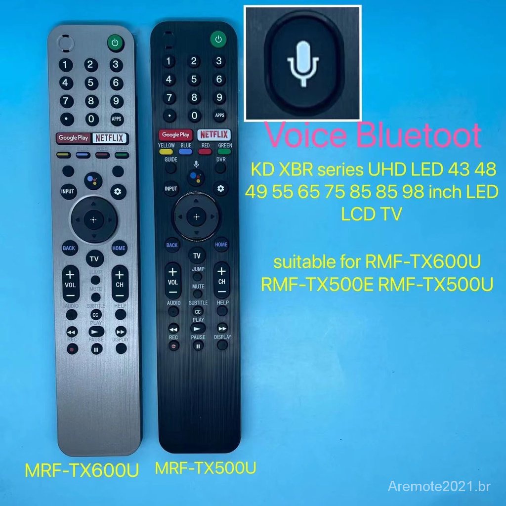 สําหรับ Sony พร้อมเสียง RMF-TX500P TX500U TX500E TX600E TX600U TX600C Android 4K สมาร์ททีวีระยะไกล