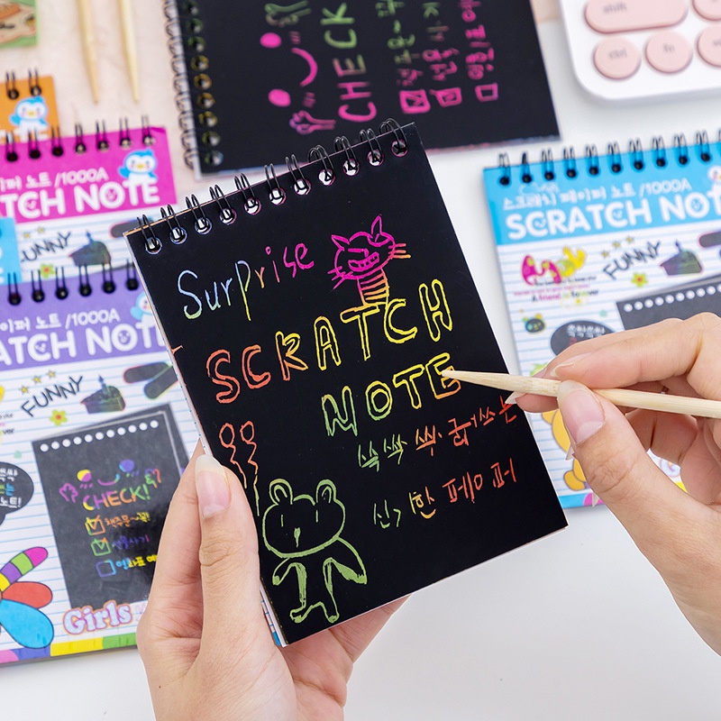 SCRATCH NOTE / COLOR MAGIC BOOK / การ์ดสีดํา MINI / SCRATCH BOOK ATK
