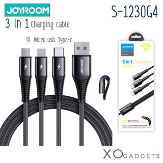 joyroom S-1230G4 3in1 สายถัก สายชาร์จแบบถัก แข็งแรง ชาร์จเร็ว 3A