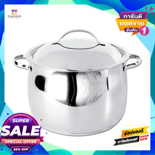 Steel หม้อสองหูสเตนเลส พร้อมฝา Bella Classico Meyer รุ่น 73288-T ขนาด 24 ซม. สีเงินstainless Steel Pot With Lid Bella Cl