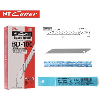 ใบมีดคัตเตอร์เล็ก “NT” Cutter BD-100 (30 องศา)(แพ็ค/5 ใบ)