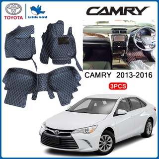 little bird พรมปูพื้นเข้ารูปรถยนต์ Toyota Camry ปี2013-2016 3PCS ( หนังแท้PVC 12 สี ) พรมปูพื้นรถยนต์ พรมรถยนต์