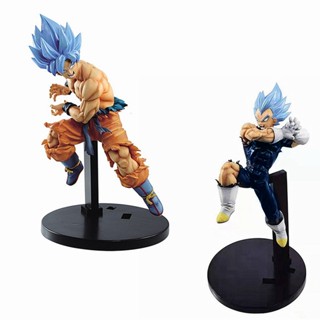 ฟิกเกอร์อนิเมะ Dragon Ball Son Goku Vegeta IV Super Saiya ขนาด 17 ซม. สีฟ้า สําหรับตกแต่งโต๊ะ