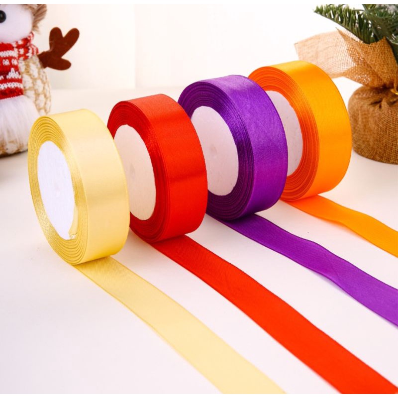 ริบบิ้นผ้า ริบบิ้นผ้าโพลีเอสเตอร์ กว้าง2.5ซม.ยาว22เมตร(พร้อมส่ง) - รูปที่ 2