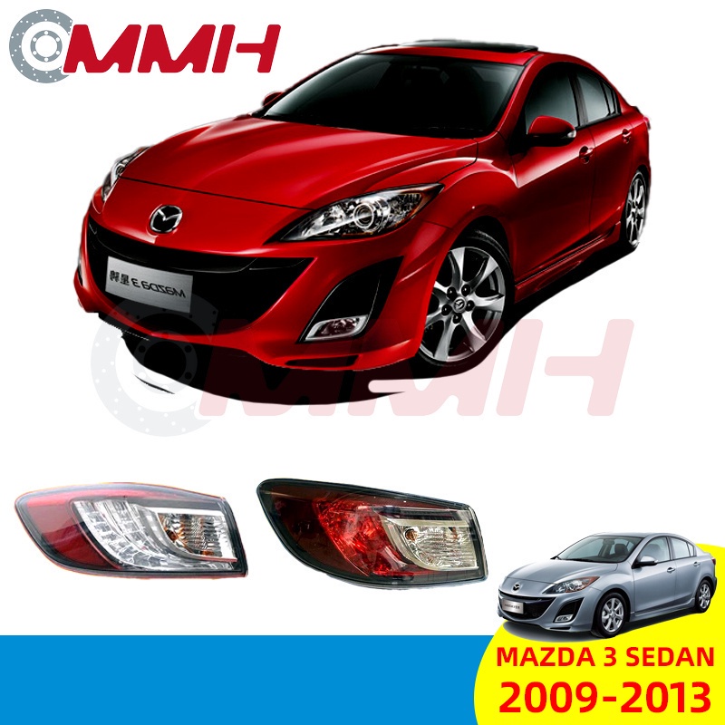 ไฟท้าย ไฟเบรก ไฟหยุด สําหรับ Mazda 3 Mazda3 Axela Sedan (2009-2013) เสื้อ​ไฟท้าย ไฟท้าย​แต่ง ไฟท้ายไฟเบรค​ ไฟเลี้ยว Taillamp Taillight ไฟท้าย​ พร้อมทับทิม ไฟท้ายกันชนหลังสําหรับ​ ทับทิมในฝาท้ายไฟท้าย ไฟเบรก ไฟสัญญาณเตือน
