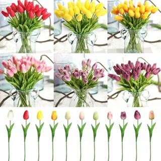 【AG】1Pc Artificial Mini Tulip Flower Miniascape Wedding Party Home Furniture Decor