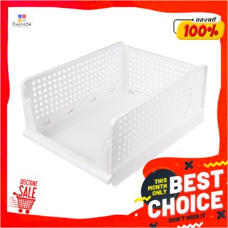 FOLDABLE ตะกร้าผ้าเหลี่ยมซ้อนพับได้ PLIM 5070 M สีขาวFOLDABLE RECTANGULAR LAUNDRY BASKET PLIM 5070 M WHITE