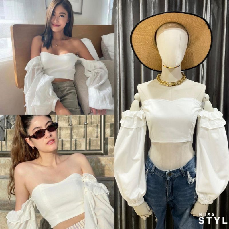 เกาะอก แขนยาว 🎀 มีชิปข้าง ผ้าใส่สบาย ยืดได้เยอะ / Nusa.Style