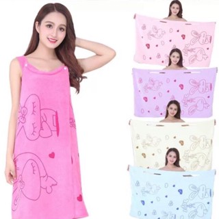 YP-02 ชุดคลุมอาบน้ำ เสื้อคลุมอาบน้ำ ผ้าคลุม ผ้าขนหนูนาโน ผ้าขนหนูแบบสวม ขนาด 135x80 ซม