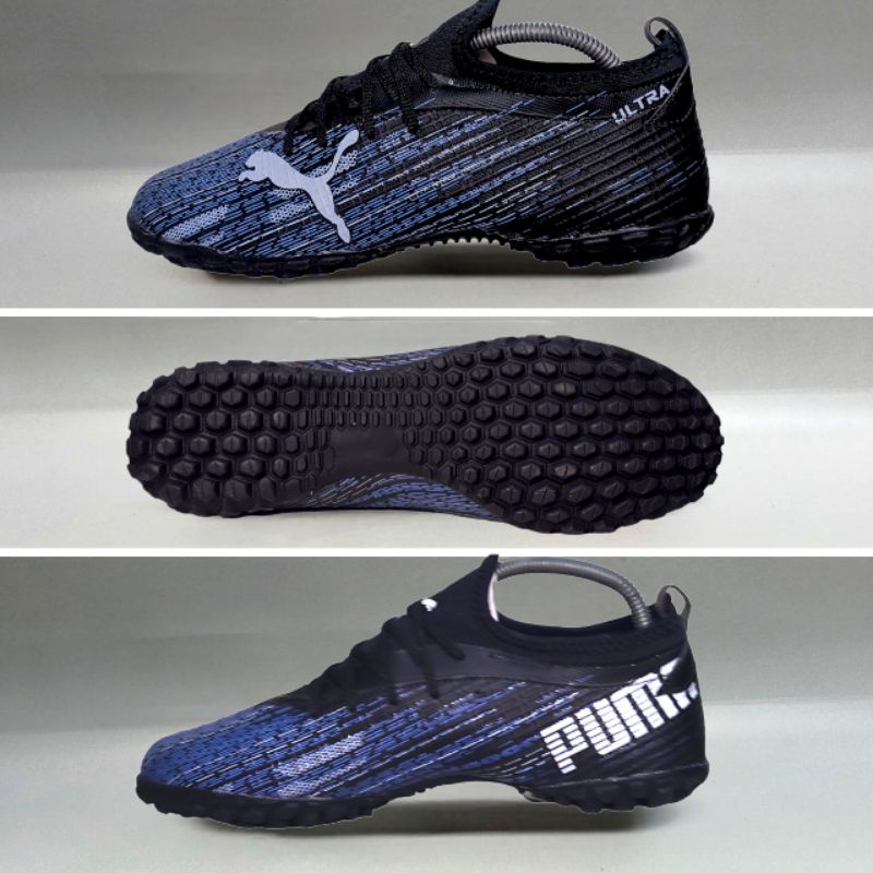 Hitam (ฟรีบุ๊ก) Puma Future Ultra รองเท้าบูทกึ่งฟุตซอล สีดํา สีฟ้า