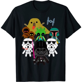 เสื้อยืดแขนสั้น เสื้อยืด พิมพ์ลายกราฟฟิค Star Wars น่ารัก เหมาะกับผู้ใหญ่ สําหรับผู้ชาย ลายการ์ตูน อนิเมะ_04