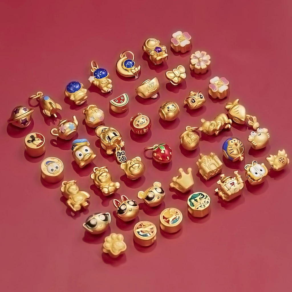 จี้ลูกปัดเหล็กรูปสิงโต สีทอง สำหรับทำเครื่องประดับ DIY thumbnail 5