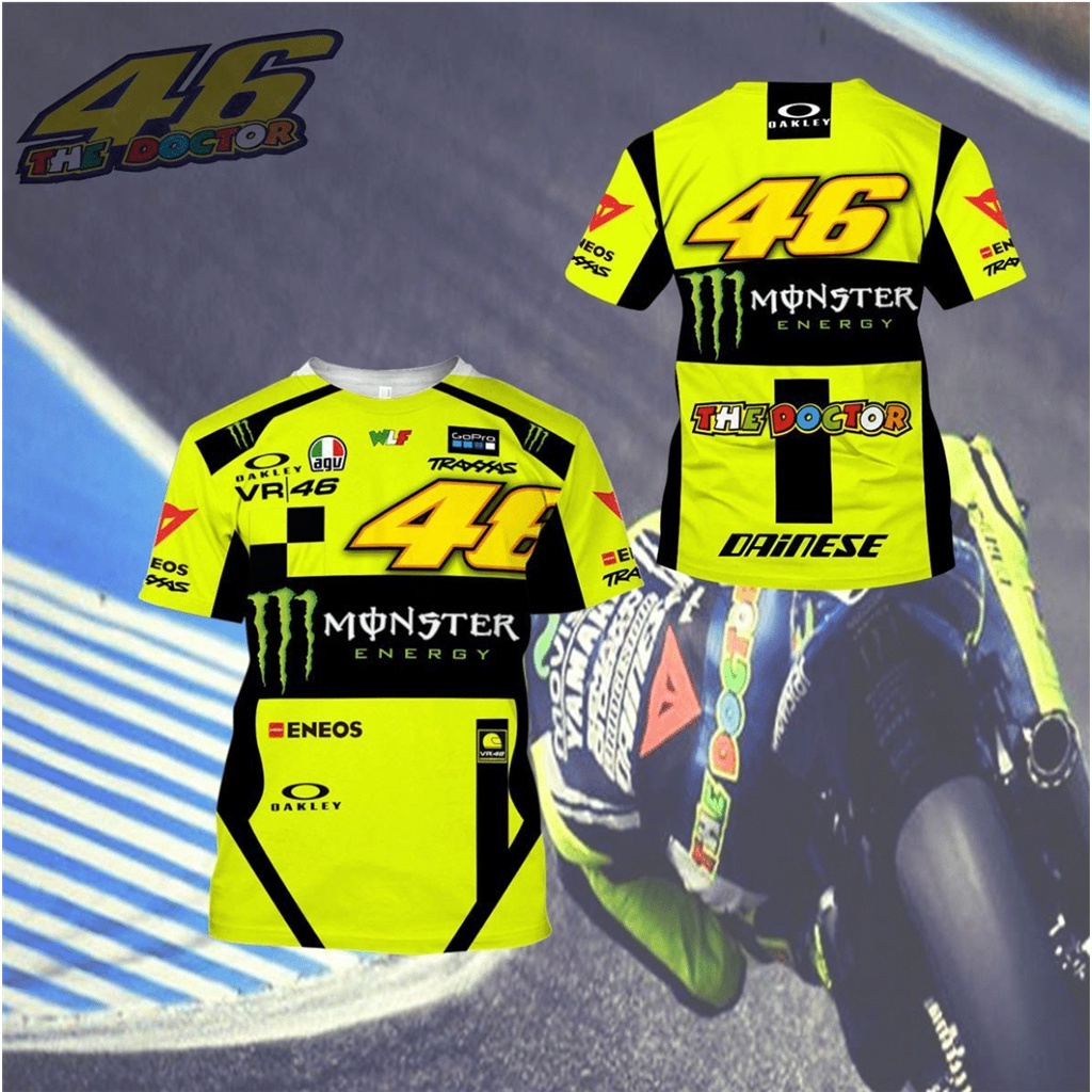 Motorsport VR46 Racing ทีมชายเสื้อยืดฤดูร้อนแขนสั้นแฟชั่นผู้หญิงขนาดใหญ่ Tee เสื้อกีฬาเด็กเสื้อผ้า