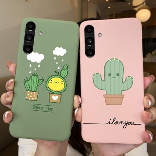 เคสโทรศัพท์ซิลิโคน TPU แบบนิ่ม ลายการ์ตูนกระบองเพชร และหมีนักบินอวกาศ กันกระแทก สําหรับ Samsung Galaxy A34 5G A34 A 34 5G