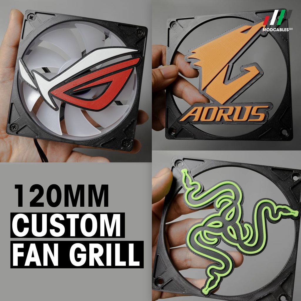 Custom PC Fan Grill Cover 120mm กรอบพัดลมคอมพิวเตอร์ขนาด 120mm พร้อมน็อตสำหรับติดตั้ง