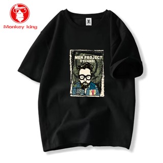 MONKEY KING ACM289 cotton unisex t shirt for men korean fashion loose oversized plus size tops #za_08